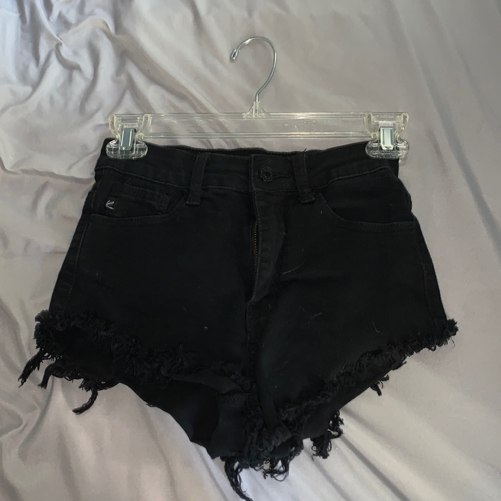 KanCan high rise black jean shorts